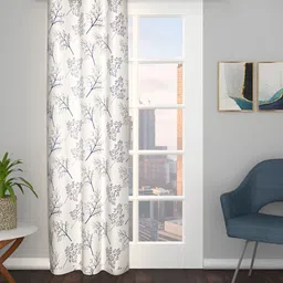 THE CONVERSION Grey Floral Long Door Curtain-image-98