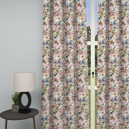 GM Red & Blue Floral Printed Room Darkening Door Curtain-image-23