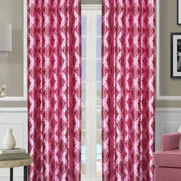ROMEE Pink Set of 2 Ethnic Motifs Room Darkening Door Curtain-7