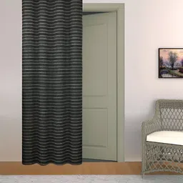 THE CONVERSION Coffee Brown Striped Room Darkening Door Curtain-image-69