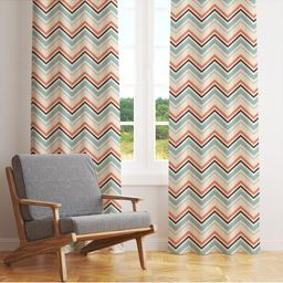 STYBUZZ White & Blue Set of 2 Room Darkening Door Curtain-image-34