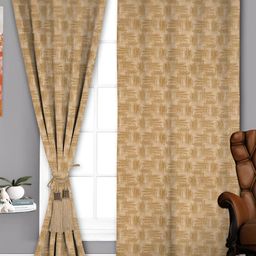 Parda Sansar Beige 2 Pieces Abstract Printed Room Darkening Door Curtains-image-80