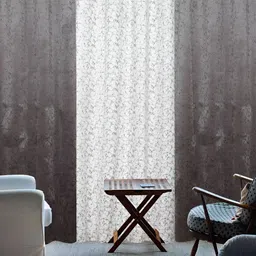 Kraftiq Homes Grey & White 3 Pieces Abstract Printed Room Darkening Door Curtains-4