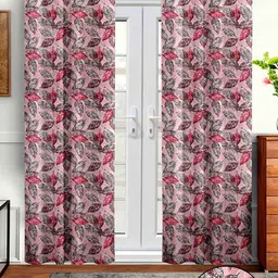 Aura Pink & Grey 2Pcs Quirky Long Door Curtain-image-29
