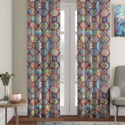 Aura Blue & Orange 2 Pieces Ethnic Motifs Printed Door Curtain-image-15