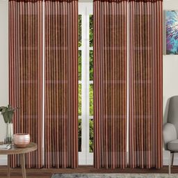 Cortina Brown & Rust Striped Curtain-8