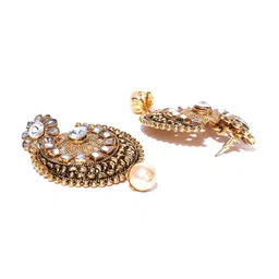 PANASH Gold Plated Crescent Shaped Chandbalis Earrings image 2