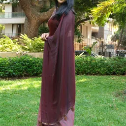 Anouk Ombre Sequinned Pure Chiffon Saree image 2
