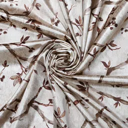 THE CONVERSION Brown Floral Printed Heavy Netting Window Curtain image 5
