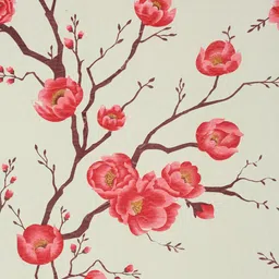 Fashion String Red & White Set of 3 Floral Window Curtain image 2