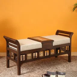 mudramark from pepperfry Caya Teak Wood Recamier in Walnut Colour-picture-23