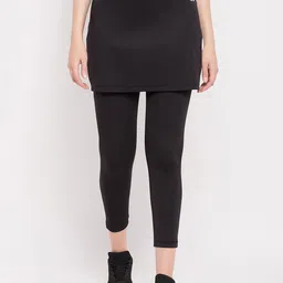 Clovia Snug-Fit High Rise Active Skirt with Attached Tights-picture-56
