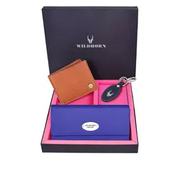 WildHorn Unisex Brown & Blue Leather Accessory Gift Set-image-88