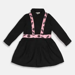 am ma Girls Black & Pink Satin Dress-image-34