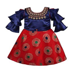 Wish Karo Red Floral Satin Dress-picture-10