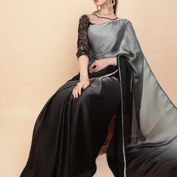 Sangria Black Ombre Satin Saree-image-29
