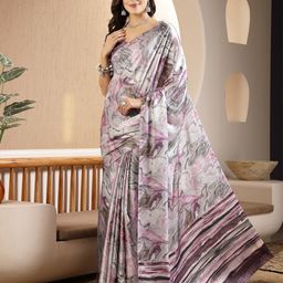 Stylum Satin Print Saree-image-18
