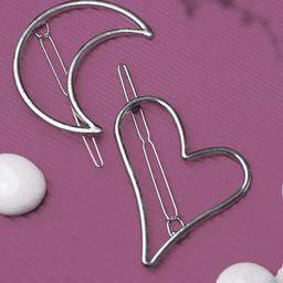 PRITA BY PRIYAASI Women Silver-Toned Set of 2 Tic Tac Hair Clips-22