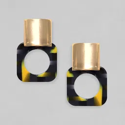 Rubans Voguish Gold - Plated Geometric Resin Studs image 4