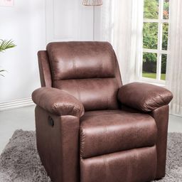 SOLIS Royale The Desired Comfort Brown Fabric Manual 1 Seater Recliner Sofa Chair-image-77