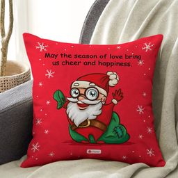 Indigifts Red & White Printed Cushion Cover With Filler 12x12 inches-22
