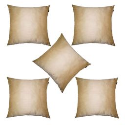 Lushomes Beige Set of 5 Square Cushion Covers-43