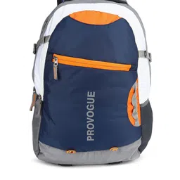 Provogue Unisex Navy Blue & Orange Backpack with Rain Cover-97