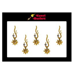 Comet Busters Mustard Yellow Embellished Bindis - 5 Pcs-54