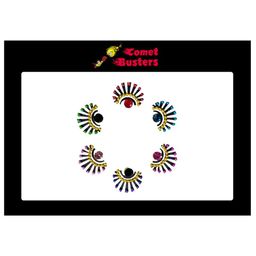 Comet Busters Black Embellished Bindis - 6 Pcs-57