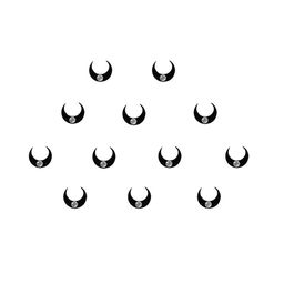 Comet Busters Black Set of 12 Stone Studded Bindis-9