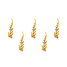Comet Busters Set of 5 Embellished Designer Bindis - Gold-Toned-5