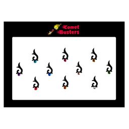 Comet Busters Black Set of 10 Embellished Bindis-17