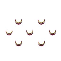 Comet Busters Maroon Set Of 7 Embellished Bindis-47