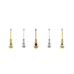 Comet Busters Gold-Coloured & Silver-Coloured Set Of 5 Embellished Bindis-11