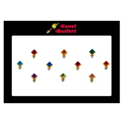 Comet Busters 10 Pcs Embellished Reusable Designer Bindis - Multicoloured-23