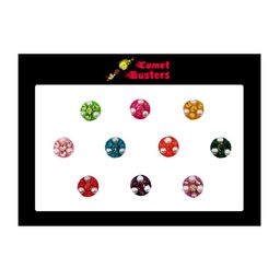 Comet Busters 10 Pcs Embellished Reusable Designer Bindis - Multicoloured-42