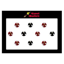 Comet Busters 10 Pcs Embellished Reusable Designer Bindis - Black & Maroon-40