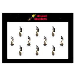 Comet Busters 10 Pcs Embellished Reusable Designer Bindis - Black & Gold-Toned-50