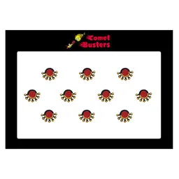 Comet Busters 10 Pcs Reusable Designer Bindis - Maroon & Gold-Toned-17