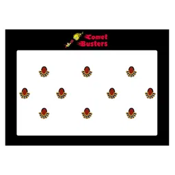 Comet Busters 10 Pcs Reusable Designer Bindis - Maroon & Yellow-12