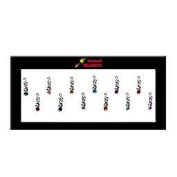 Comet Busters Black Stone Studded Bindis - 12 Pcs-10
