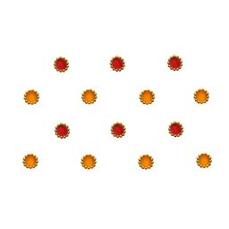 Comet Busters 14 Pcs Orange & Red Circular Shaped Beaded Bindi-68