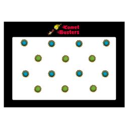 Comet Busters 14 Pcs Blue & Green Circular Shaped Beaded Bindi-11