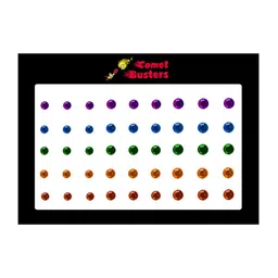 Comet Busters 45 Pcs Reusable Designer Bindis - Multicoloured-57