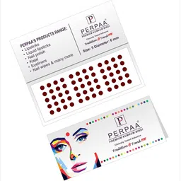 PERPAA Maroon Velvet Kumkum Bindi Box with 15 Flaps - Size 5-49