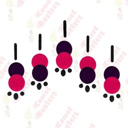 Comet Busters 5 Pcs Reusable Designer Bindis - Black & Pink-39