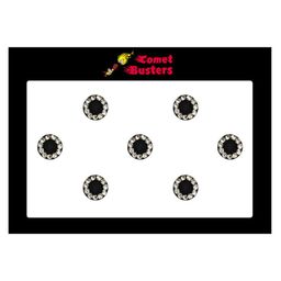 Comet Busters 7 Pcs Embellished Reusable Designer Round Bindis - Black-16