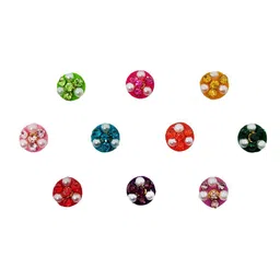 Comet Busters 10 Pcs Embellished Reusable Designer Bindis - Multicoloured image 3
