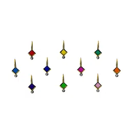 Comet Busters 10 Pcs Embellished Reusable Designer Bindis - Multicoloured image 2