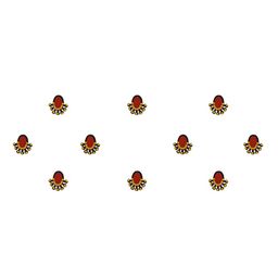 Comet Busters 10 Pcs Reusable Designer Bindis - Maroon & Yellow image 3